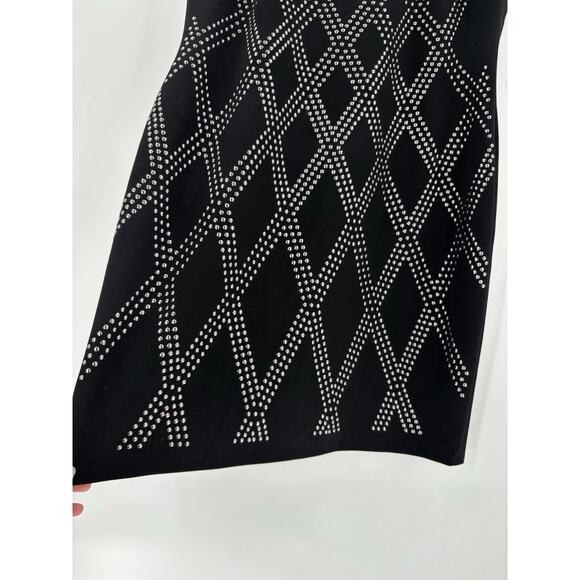 Tommy Hilfiger Dress Womens 18 Black Sleeveless Studded Sheath Stretchy Zip Up - Picture 2 of 16